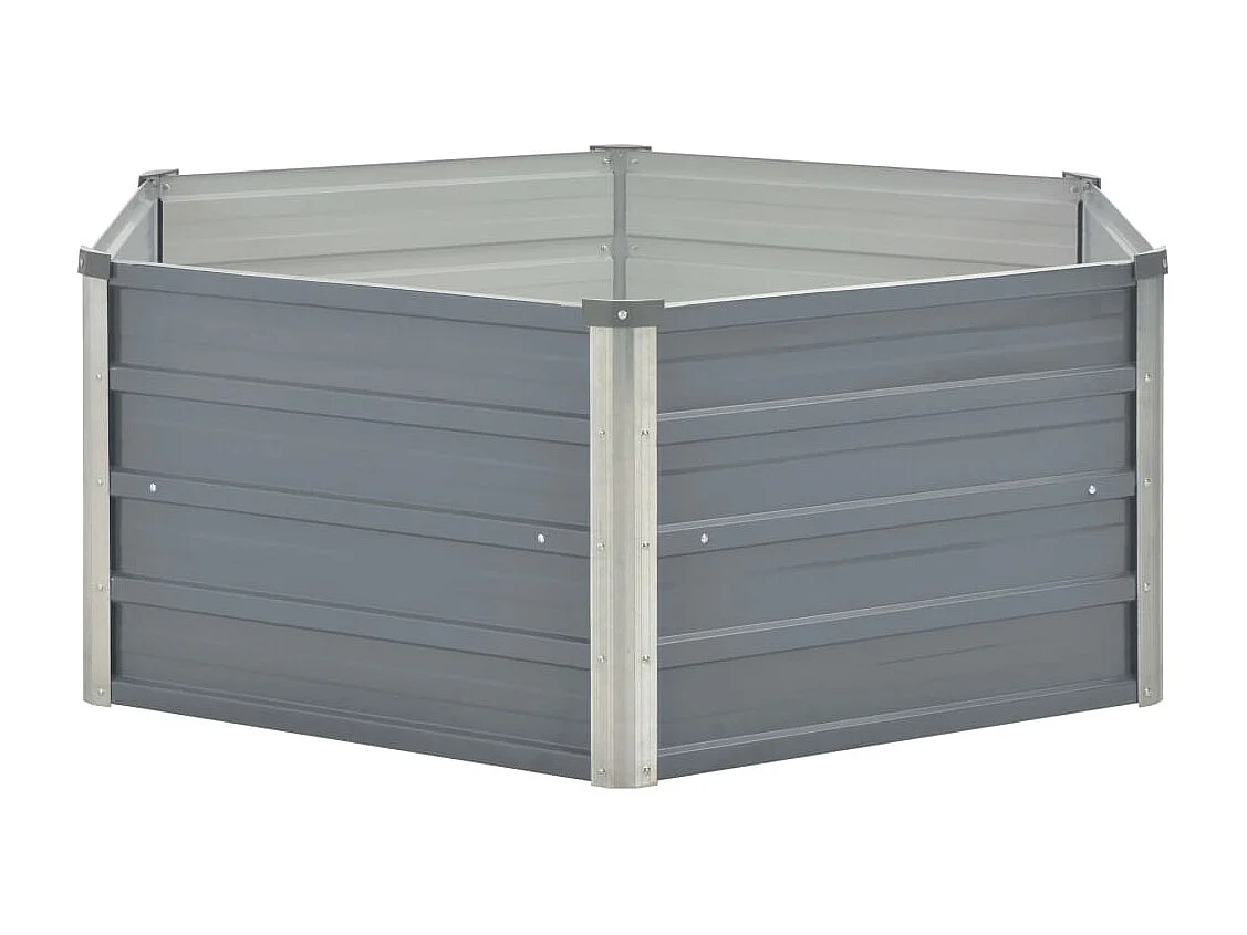 Jardinière 129 x 129 x 46 cm cm Acier galvanisé Gris