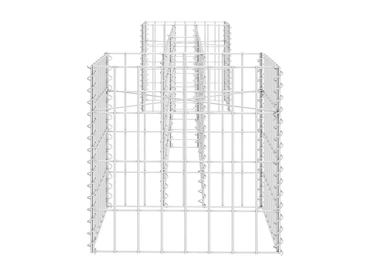Jardinera de gaviones forma de H alambre de acero 260x40x40 cm