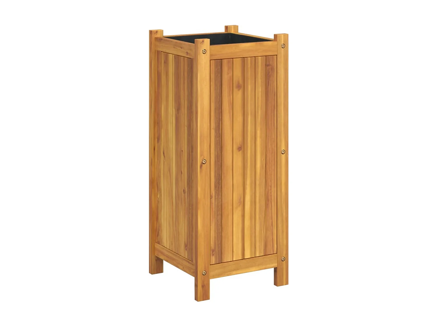 Jardinera con forro madera maciza de acacia 31x31x75 cm