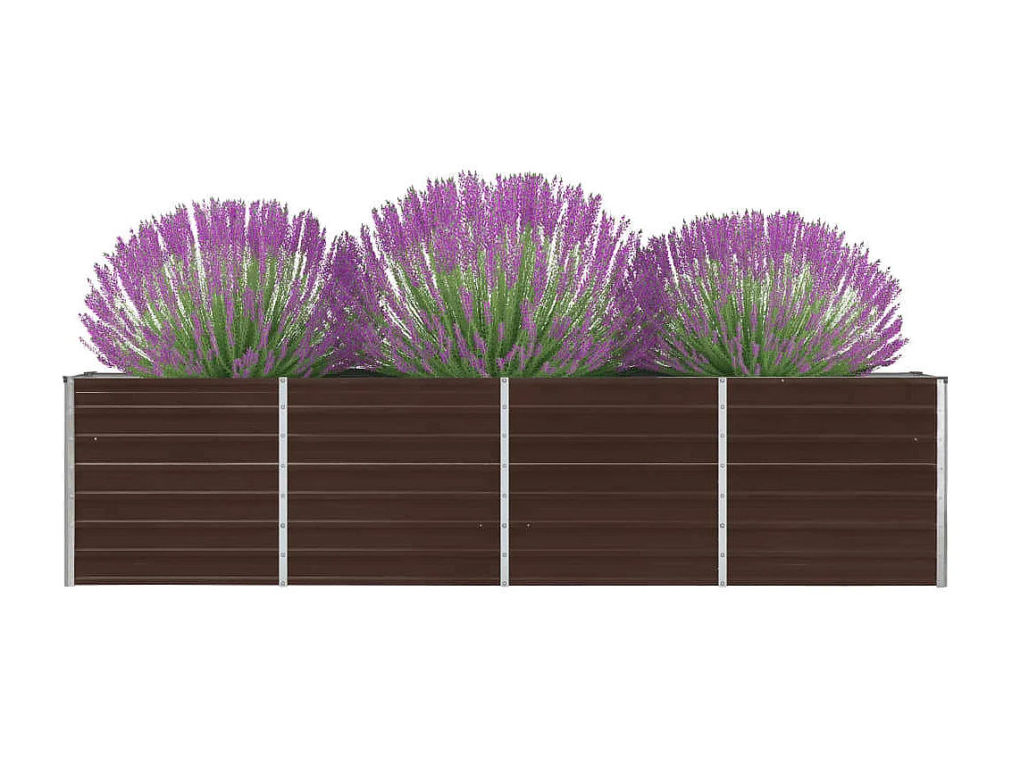 Canteiro jardim elevado 320x40x77 cm aço galvanizado castanho