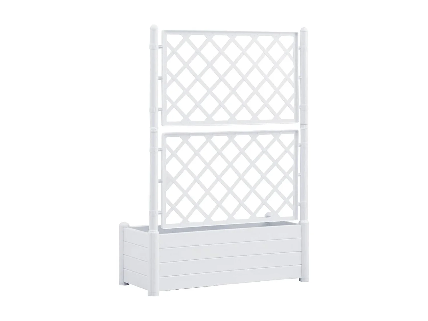 Jardinière avec treillis 100x43x142 cm PP Blanc