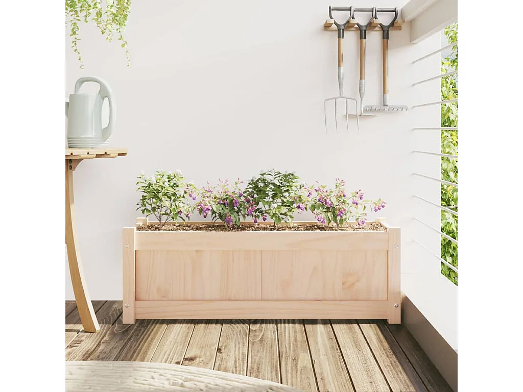 Jardinière d'extérieur 90x31x31 cm bois de pin massif