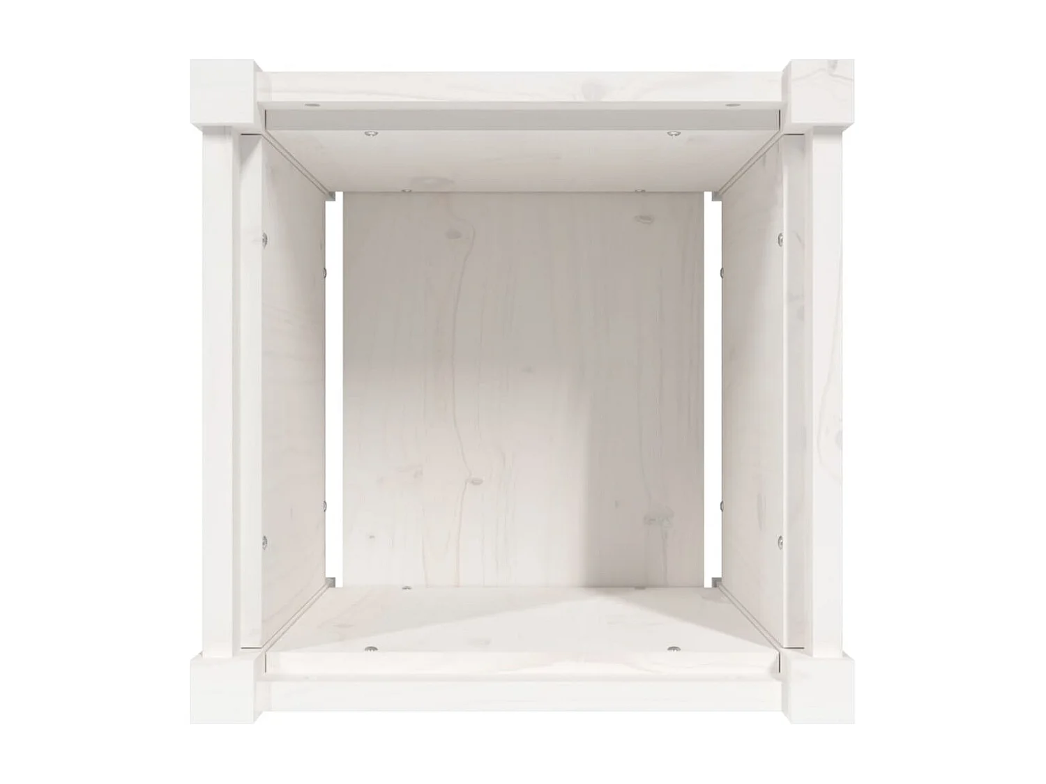 Vaso/floreira de jardim 40x40x40 cm madeira pinho maciça branco