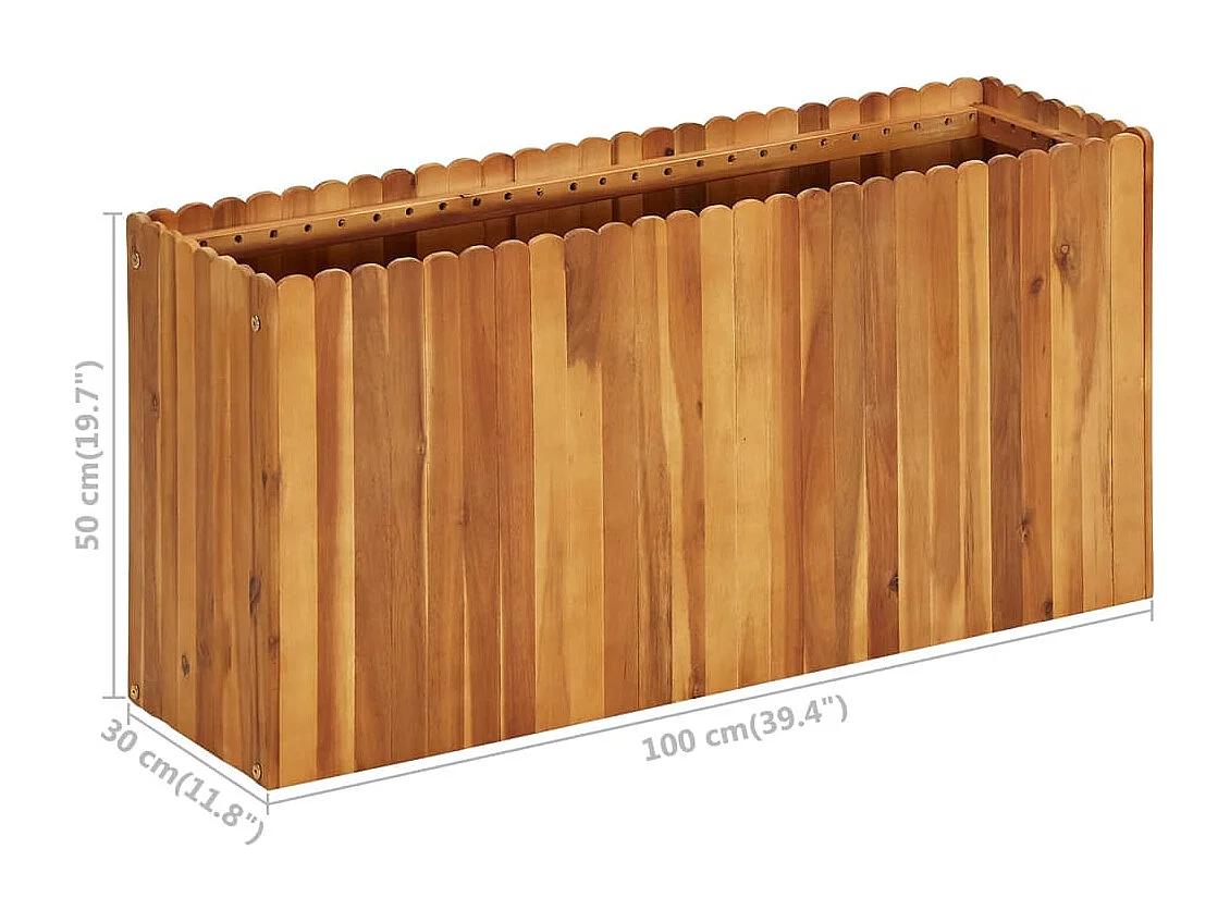Lit surélevé de jardin 100x30x50 cm Bois massif d'acacia