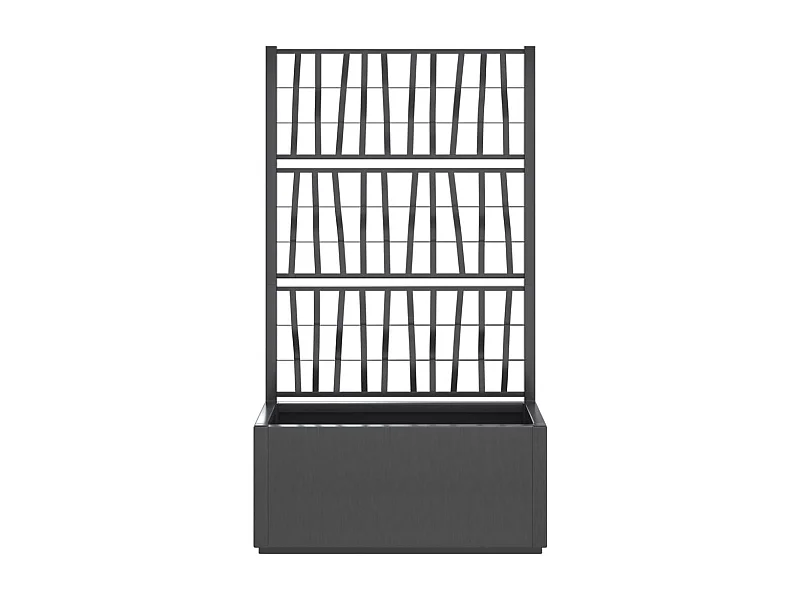 Jardinière avec treillis gris foncé 80x36x140 cm PP