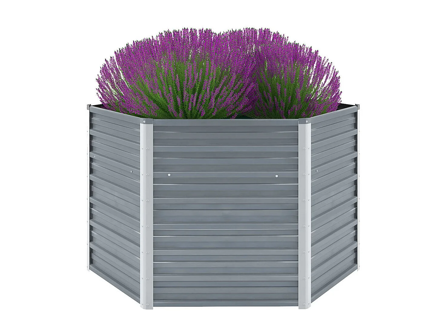 Arriate de jardín de acero galvanizado gris 129x129x77 cm