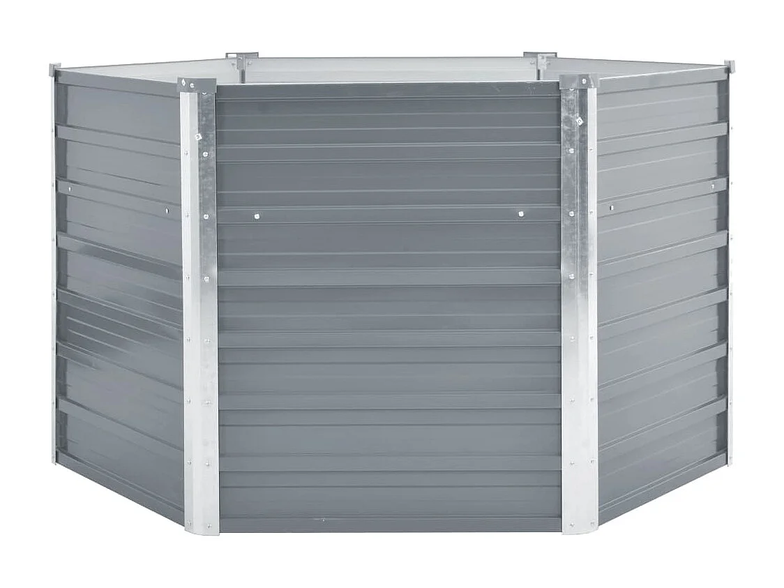 Arriate de jardín de acero galvanizado gris 129x129x77 cm