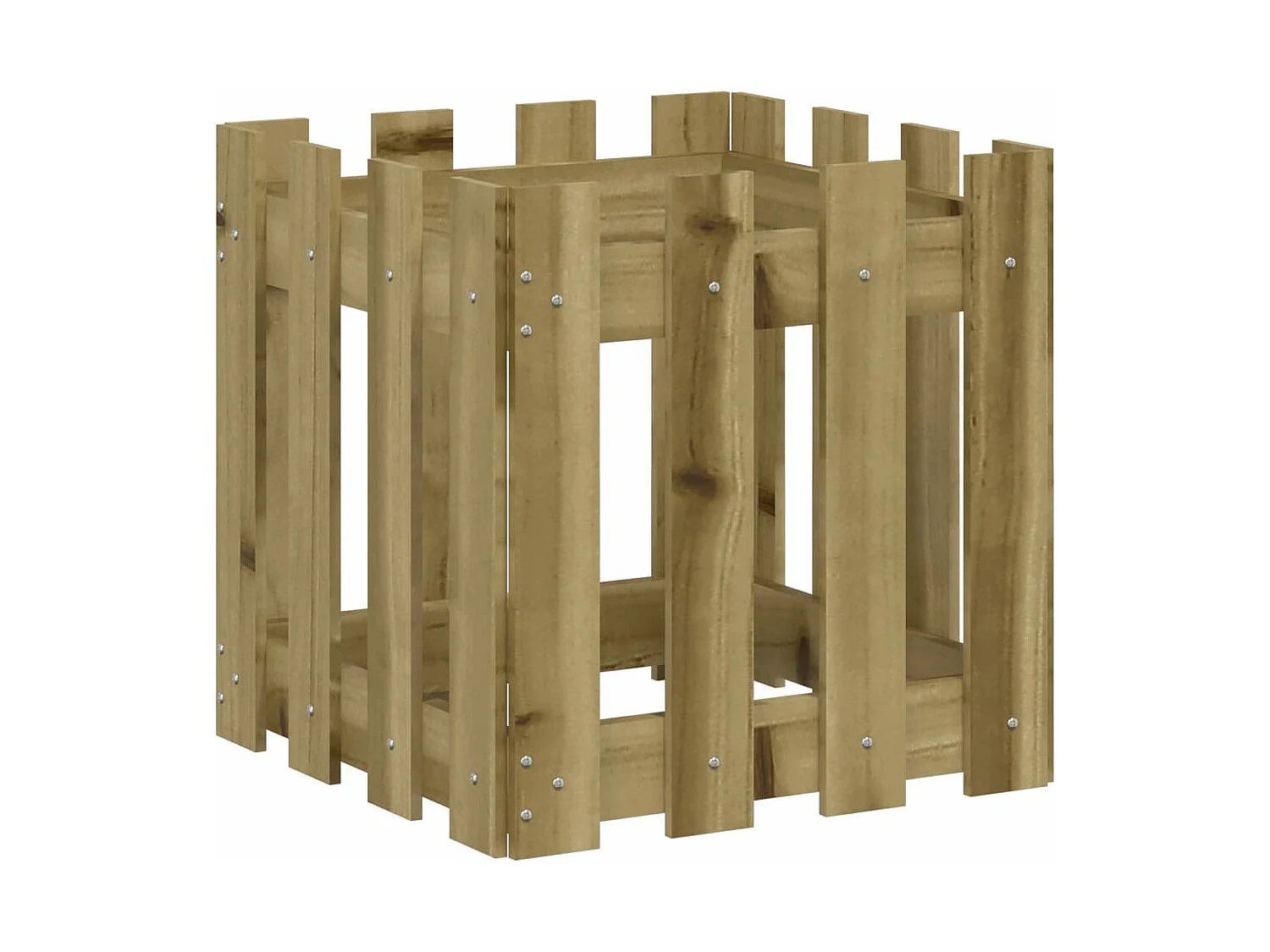 Jardinière avec design de clôture 40x40x40 cm pin imprégné