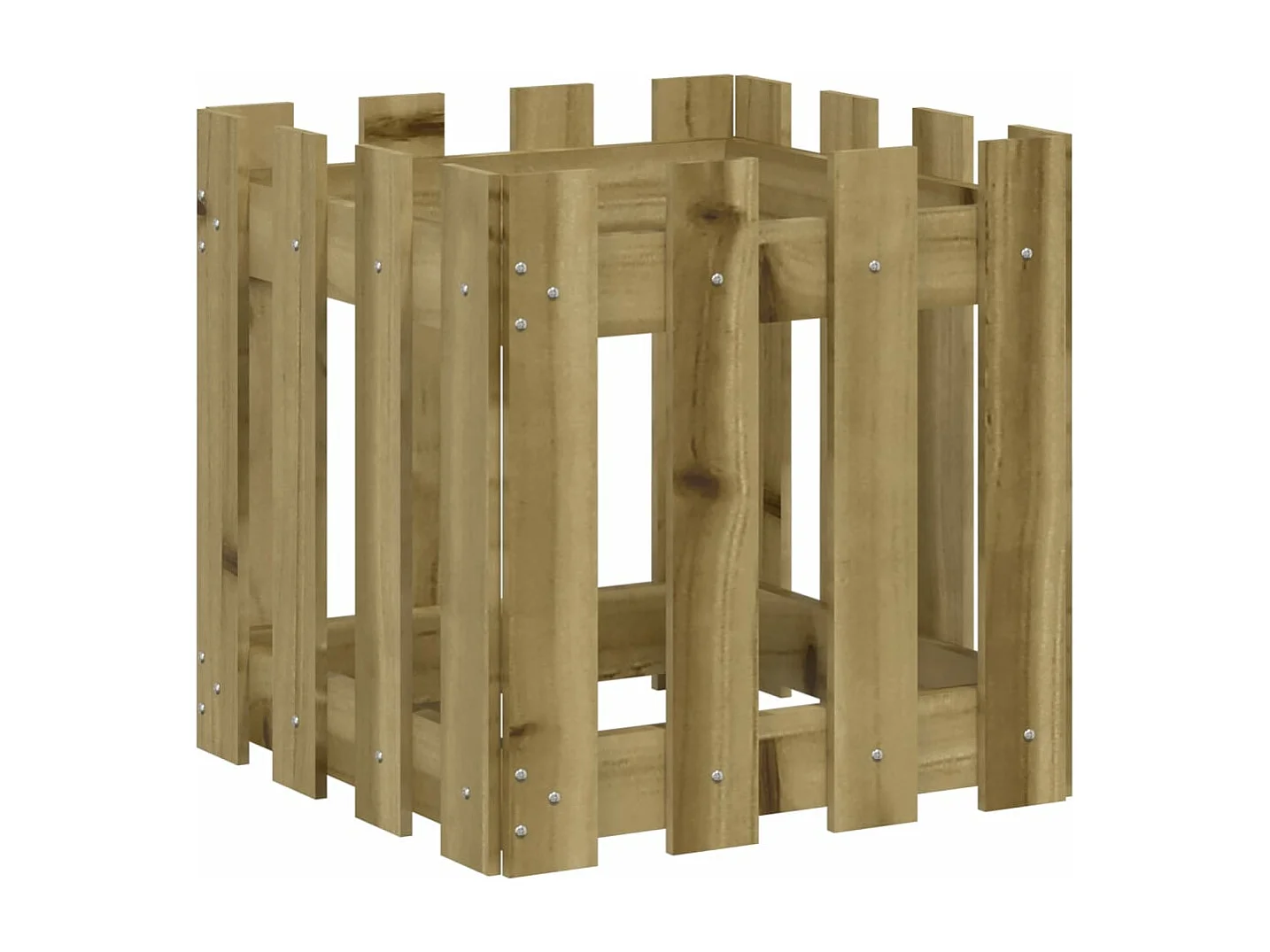 Jardinière avec design de clôture 40x40x40 cm pin imprégné