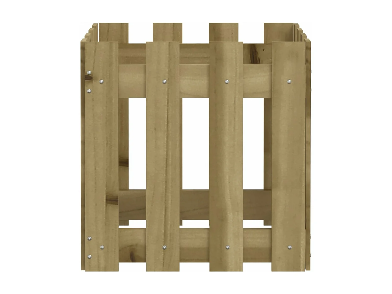 Jardinière avec design de clôture 40x40x40 cm pin imprégné