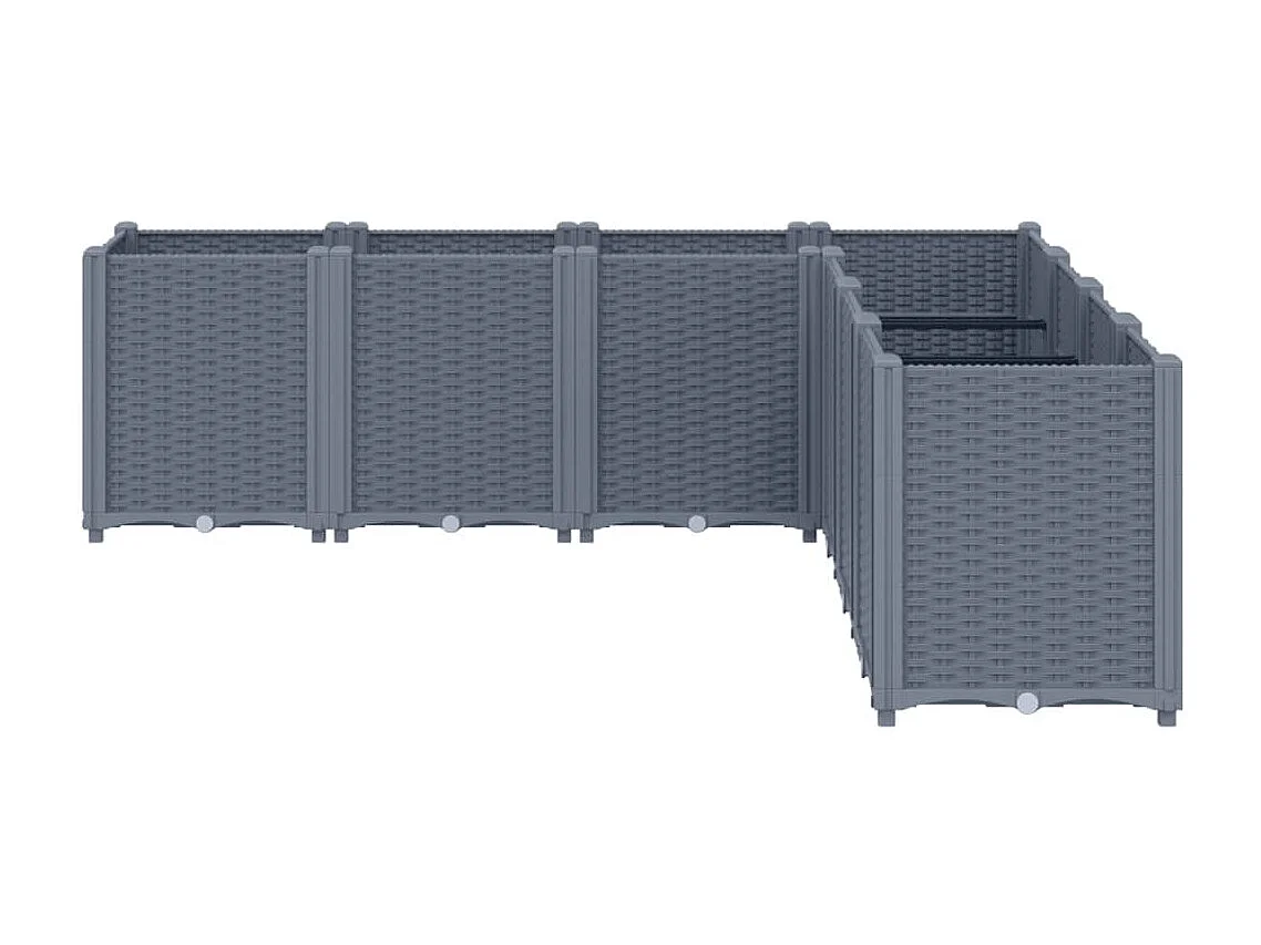 Jardinière gris 160x160x53 cm polypropylène