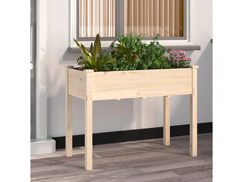 Vaso/floreira c/ forro 118x59x76 cm madeira de abeto maciça