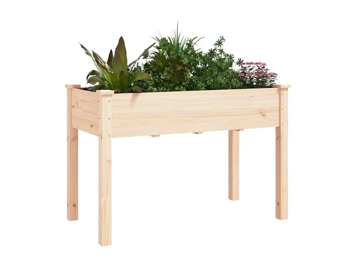 Jardinière avec doublure 118x59x76 cm bois massif de sapin