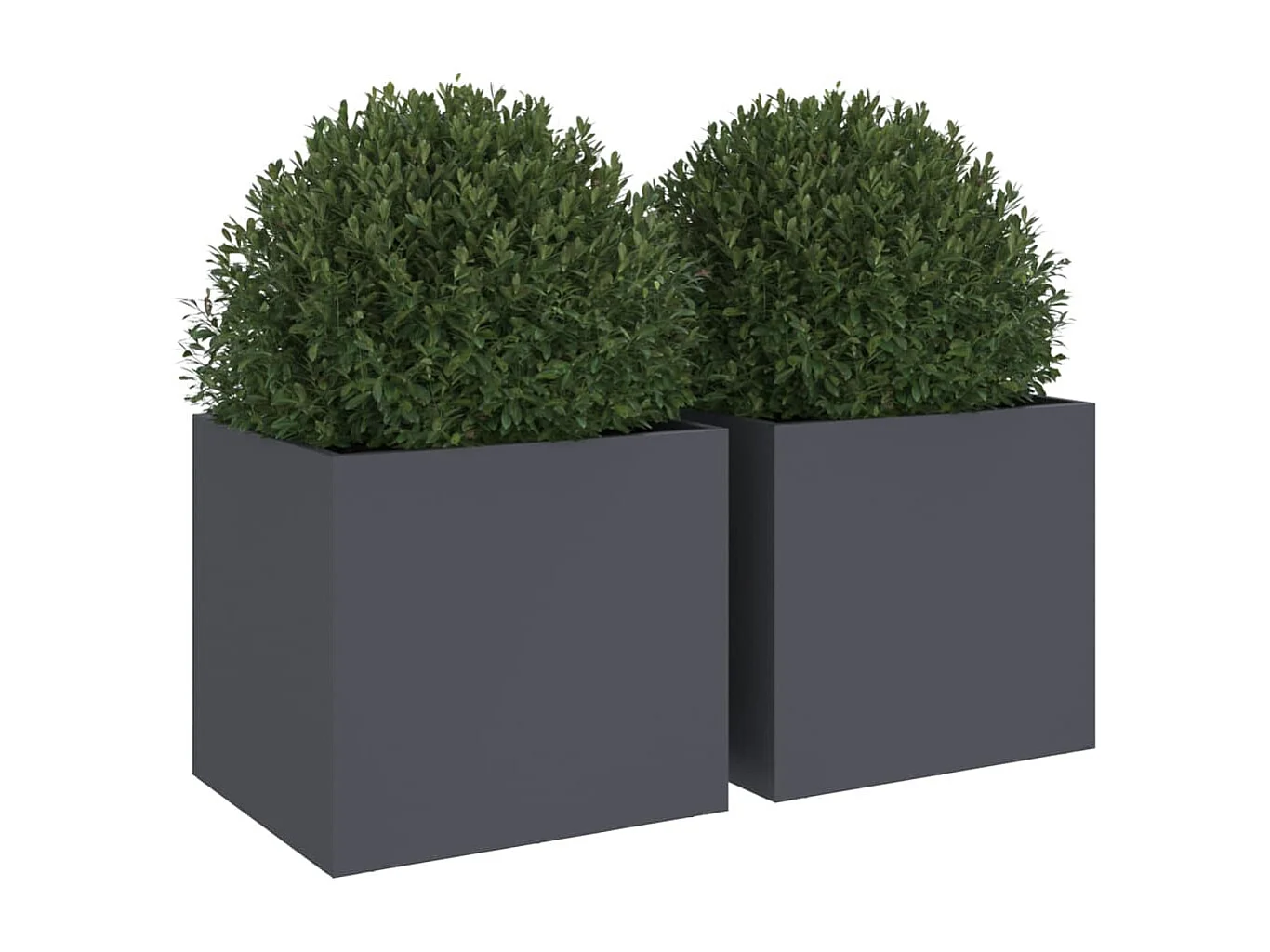 Jardinières 2 pièces anthracite 32x30x29 cm acier laminé à froid