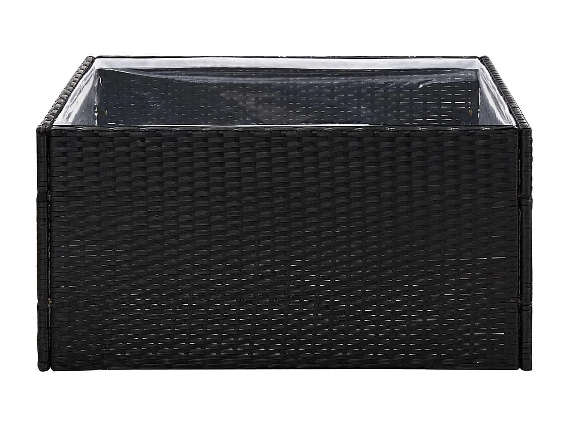 Vaso/floreira de jardim 80x80x40 cm vime PE preto