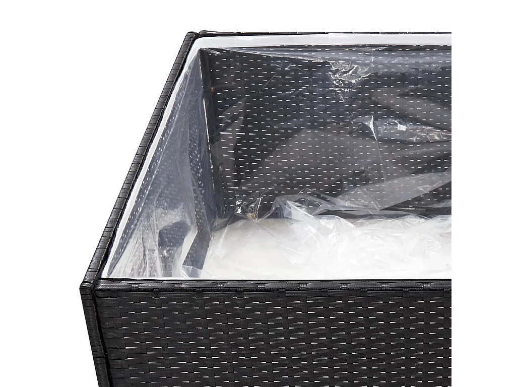 Vaso/floreira de jardim 80x80x40 cm vime PE preto