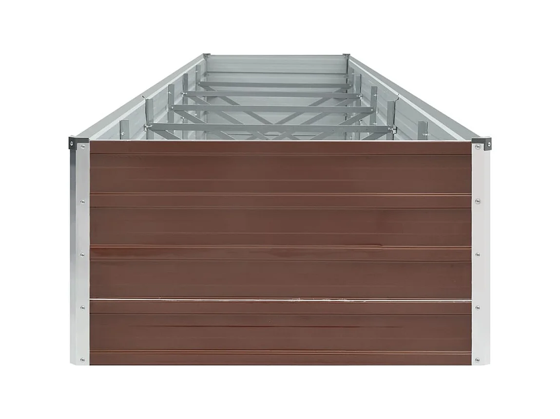 Lit surélevé de jardin Acier galvanisé 480x80x45 cm Marron