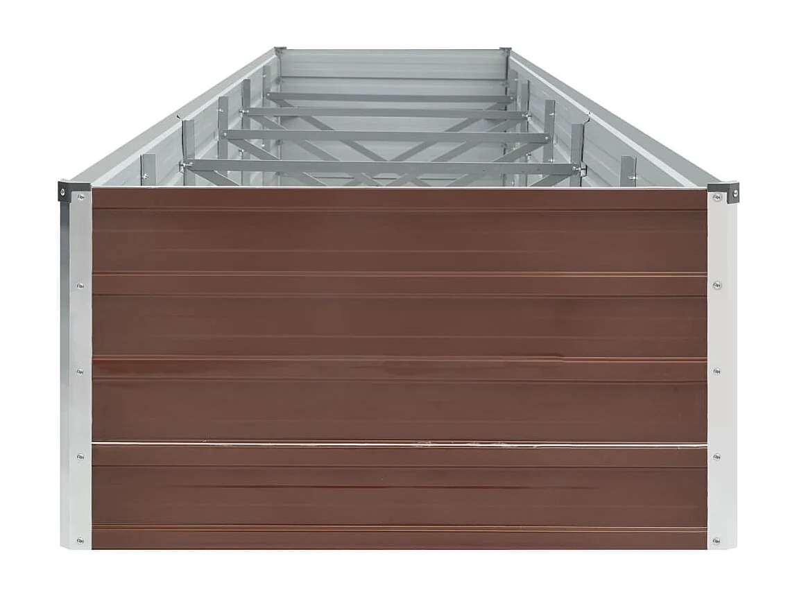 Arriate de jardín de acero galvanizado marrón 480x80x45 cm