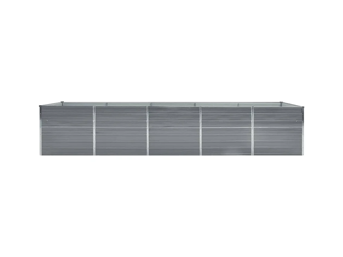 Lit surélevé de jardin Acier galvanisé 400x80x45 cm Gris