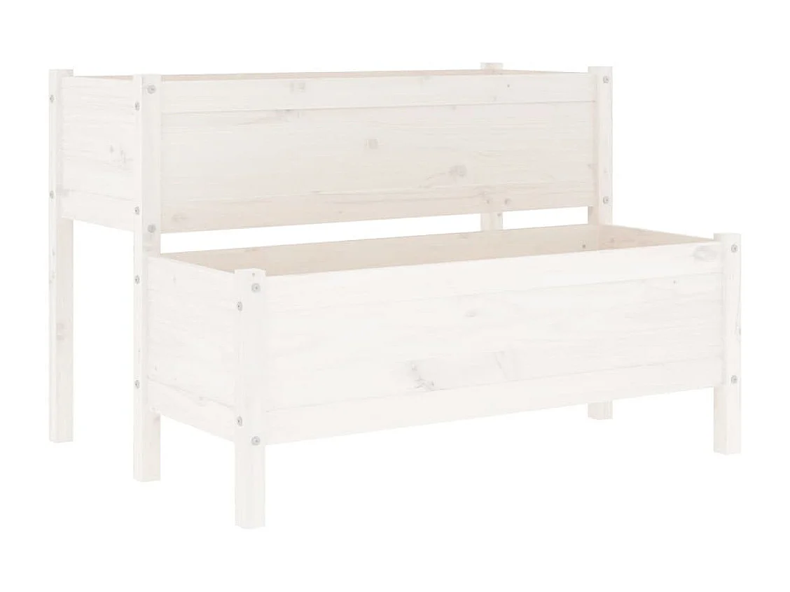 Jardinière Blanc 110x84x75 cm Bois massif de pin