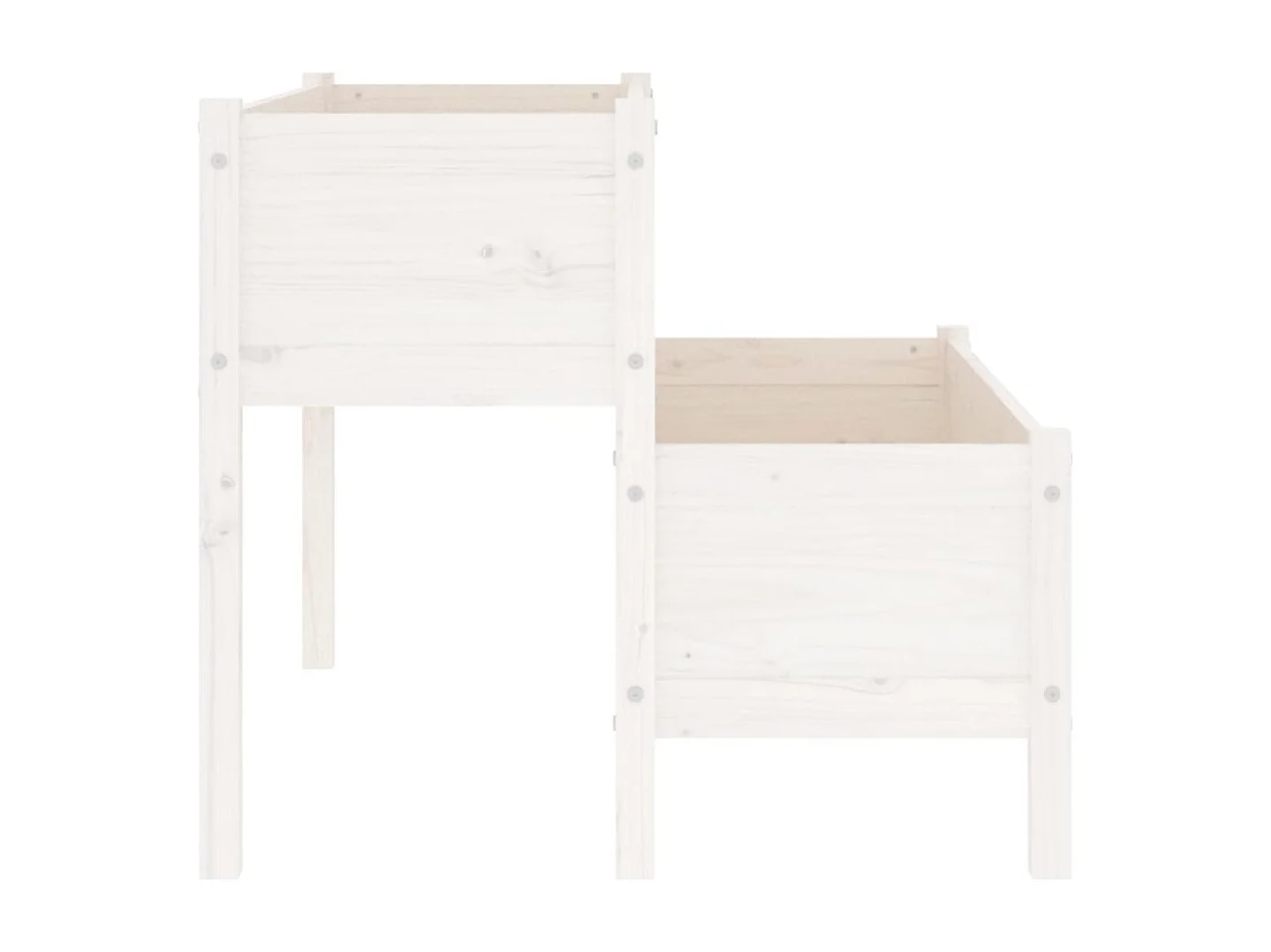 Jardinière Blanc 110x84x75 cm Bois massif de pin