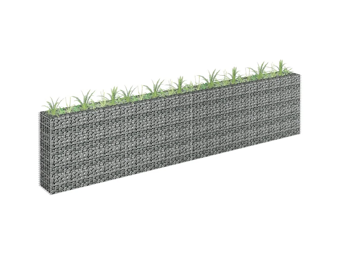 Lit surélevé à gabion Acier galvanisé 360x30x90 cm
