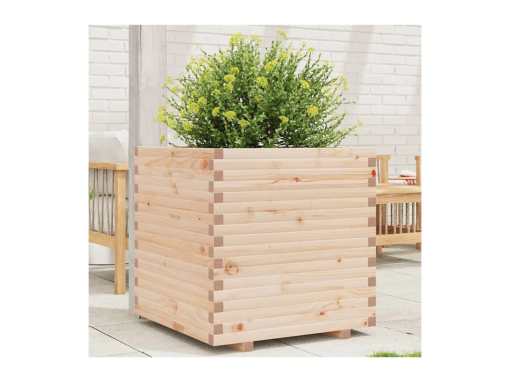 Jardinière 70x70x72 cm bois de pin massif