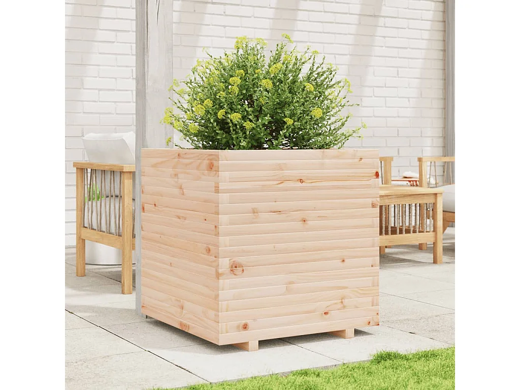 Jardinière 70x70x72 cm bois de pin massif