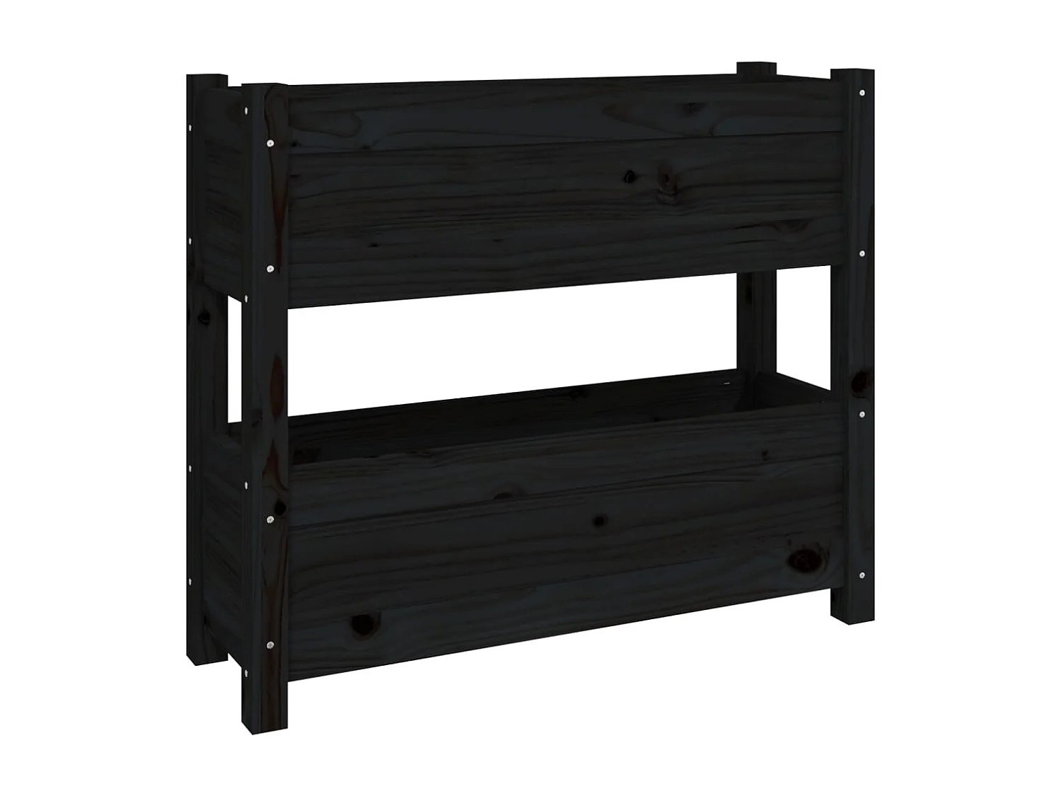 Jardinera de madera maciza de pino negro 77x25x66 cm