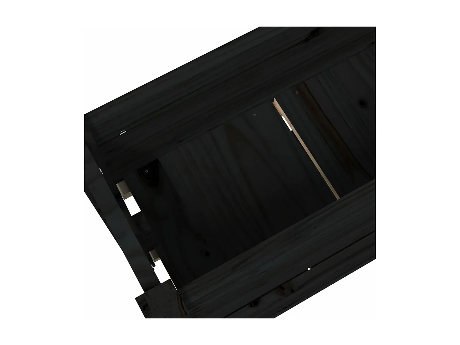Jardinera de madera maciza de pino negro 77x25x66 cm