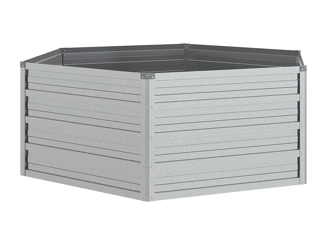 Canteiro elevado de jardim 129x45 cm aço galvanizado prateado