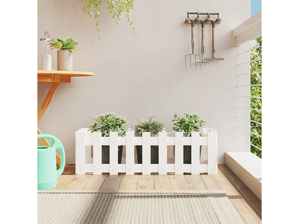 Lit surélevé de jardin design de clôture 100x30x30cm pin massif