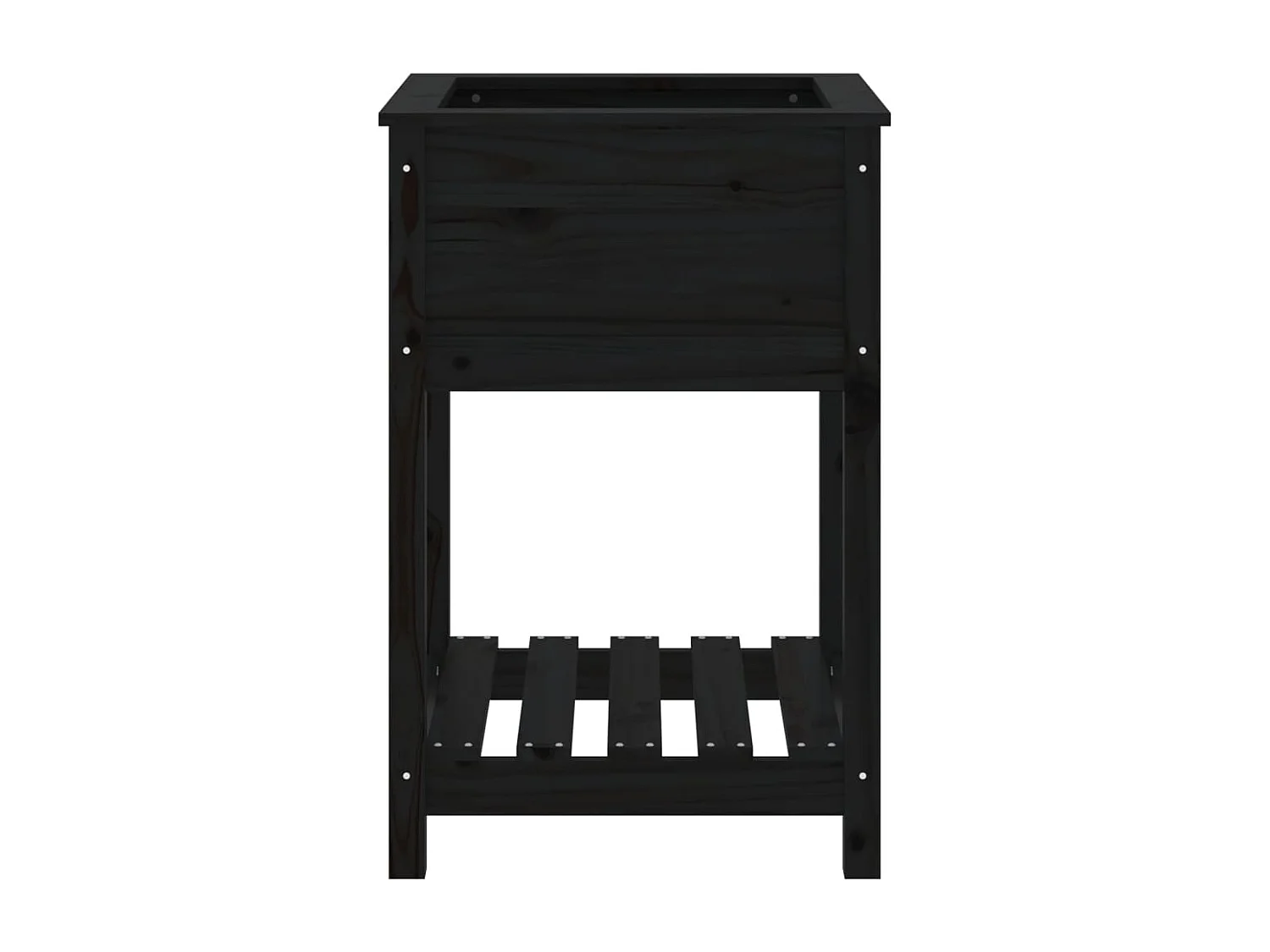 Jardinière avec étagère Noir 54x54x81 cm Bois massif de pin