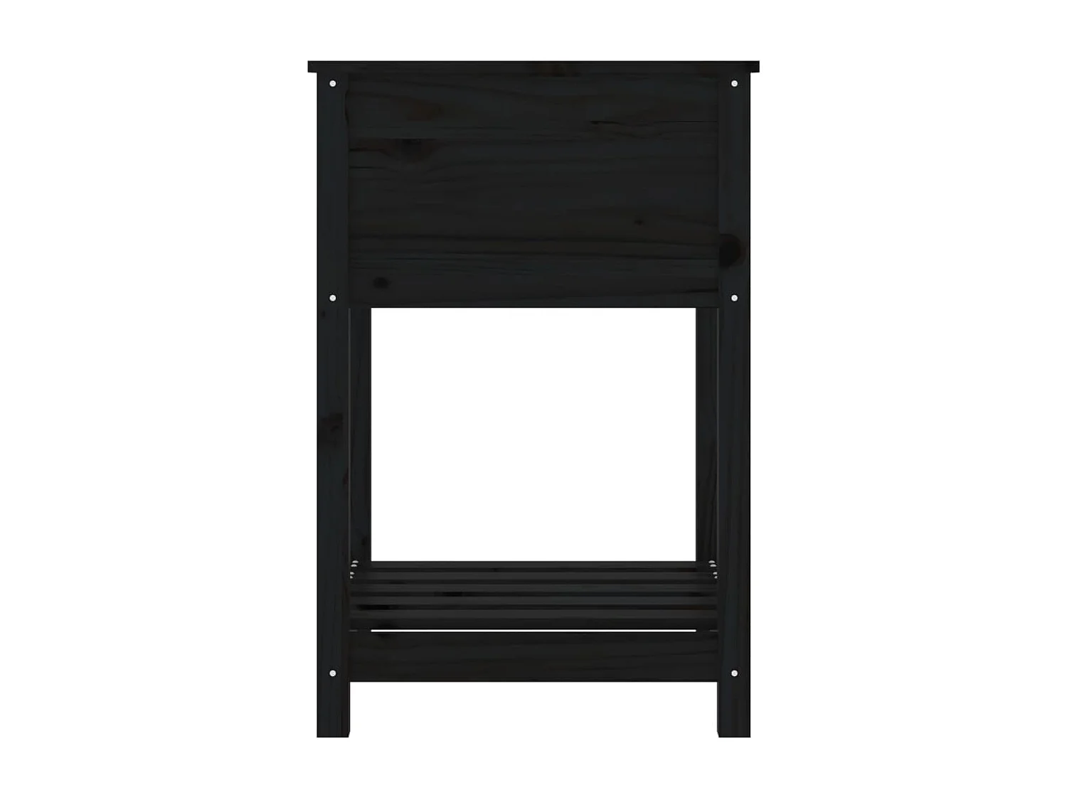 Jardinière avec étagère Noir 54x54x81 cm Bois massif de pin
