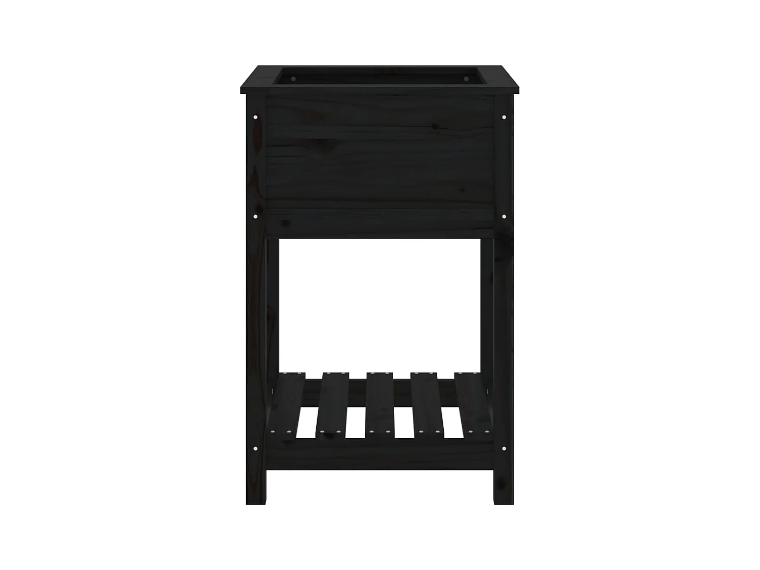 Jardinière avec étagère Noir 54x54x81 cm Bois massif de pin