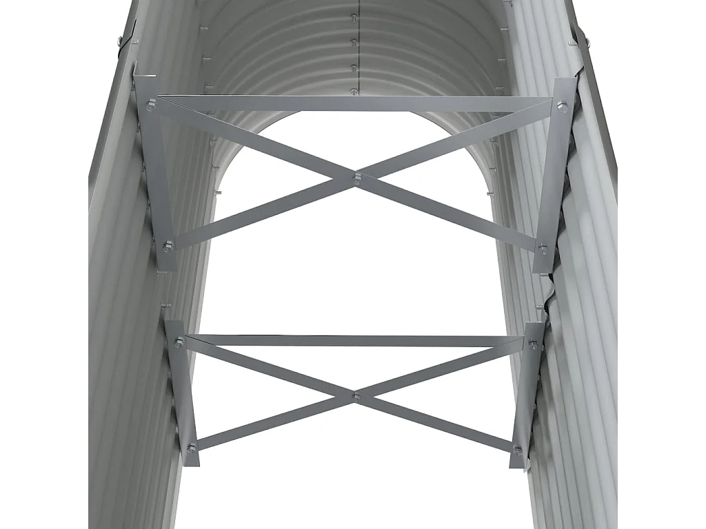 Lit surélevé de jardin Acier enduit de poudre 114x40x68 cm gris