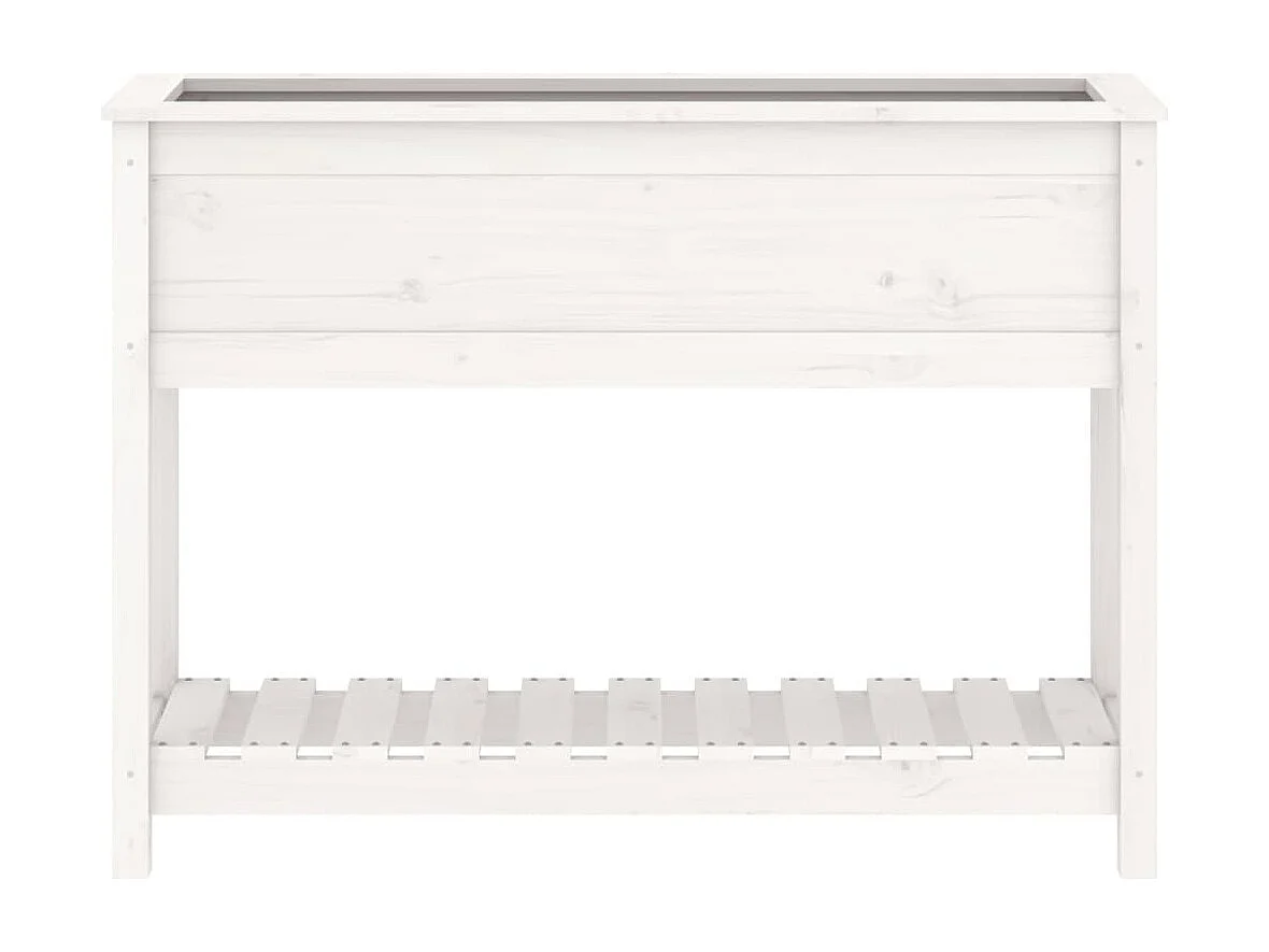 Jardinière et étagère Blanc 111,5x34,5x81 cm Bois massif de pin