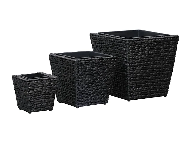 Conjunto de arriates 3 piezas jacinto de agua negro
