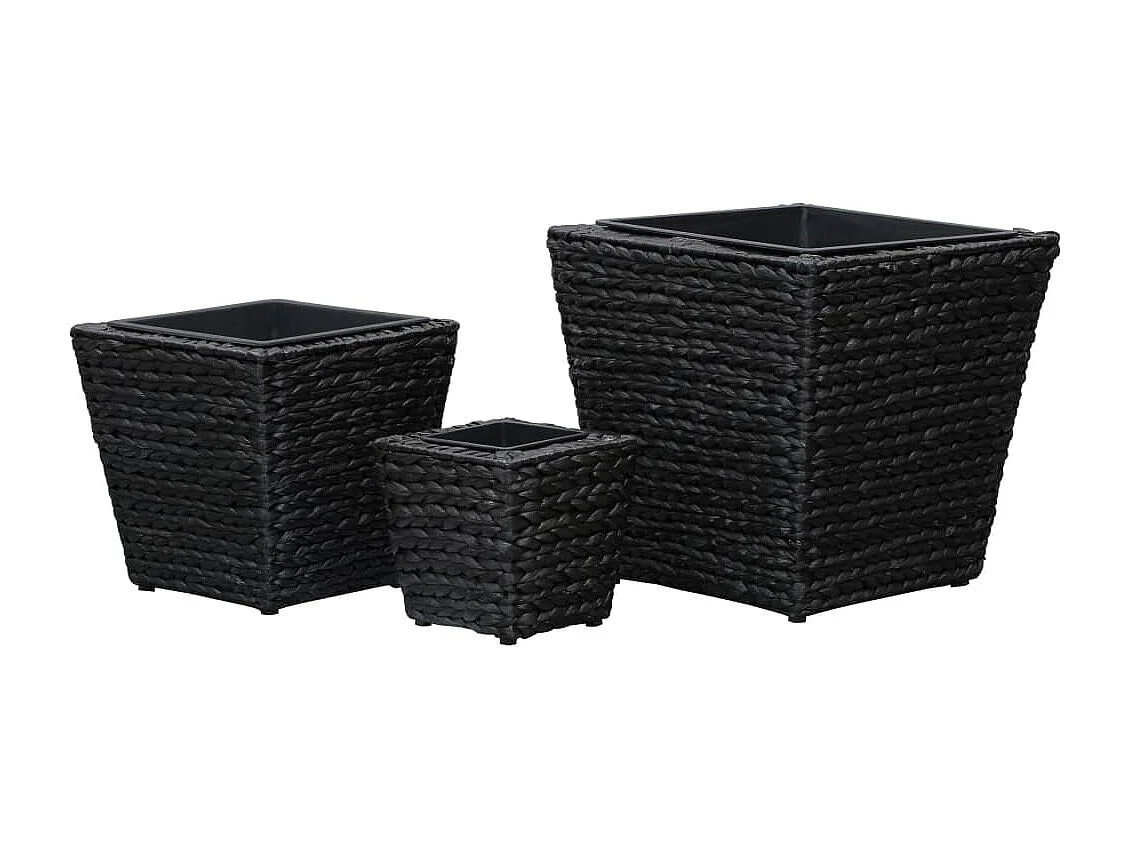Conjunto de arriates 3 piezas jacinto de agua negro