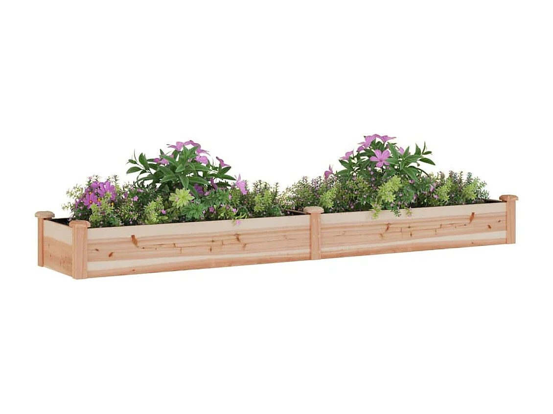 Lit surélevé de jardin doublure 240x45x25 cm bois massif sapin