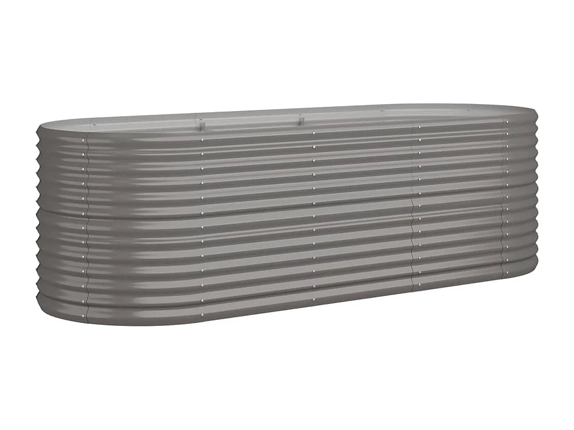 Lit surélevé de jardin Acier enduit de poudre 224x80x68 cm gris