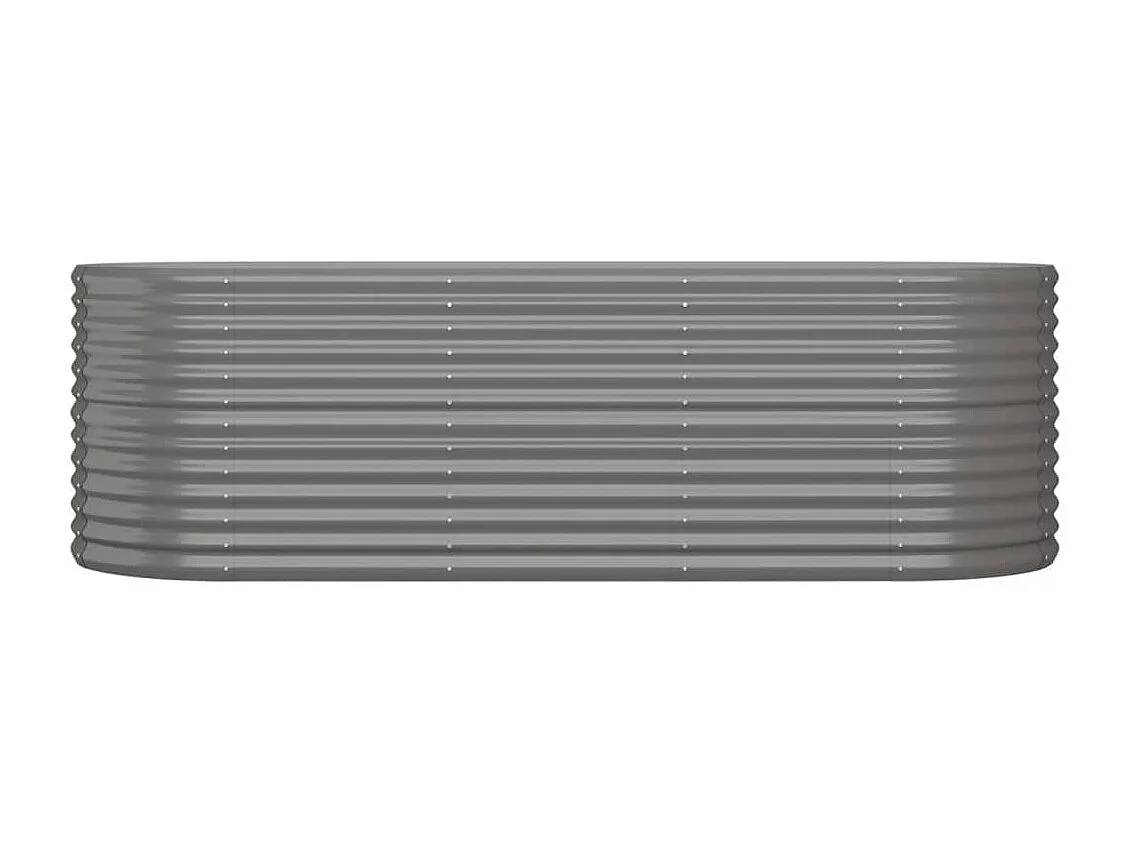 Lit surélevé de jardin Acier enduit de poudre 224x80x68 cm gris