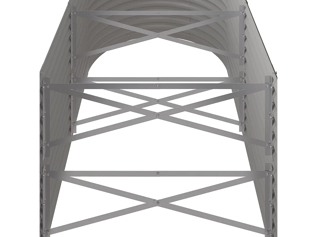 Lit surélevé de jardin Acier enduit de poudre 224x80x68 cm gris