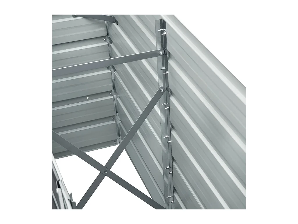 Arriate de jardín de acero galvanizado gris 240x40x77 cm