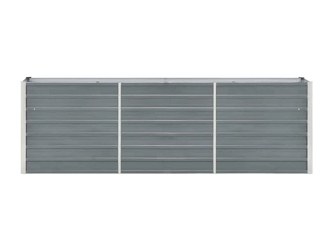 Arriate de jardín de acero galvanizado gris 240x40x77 cm