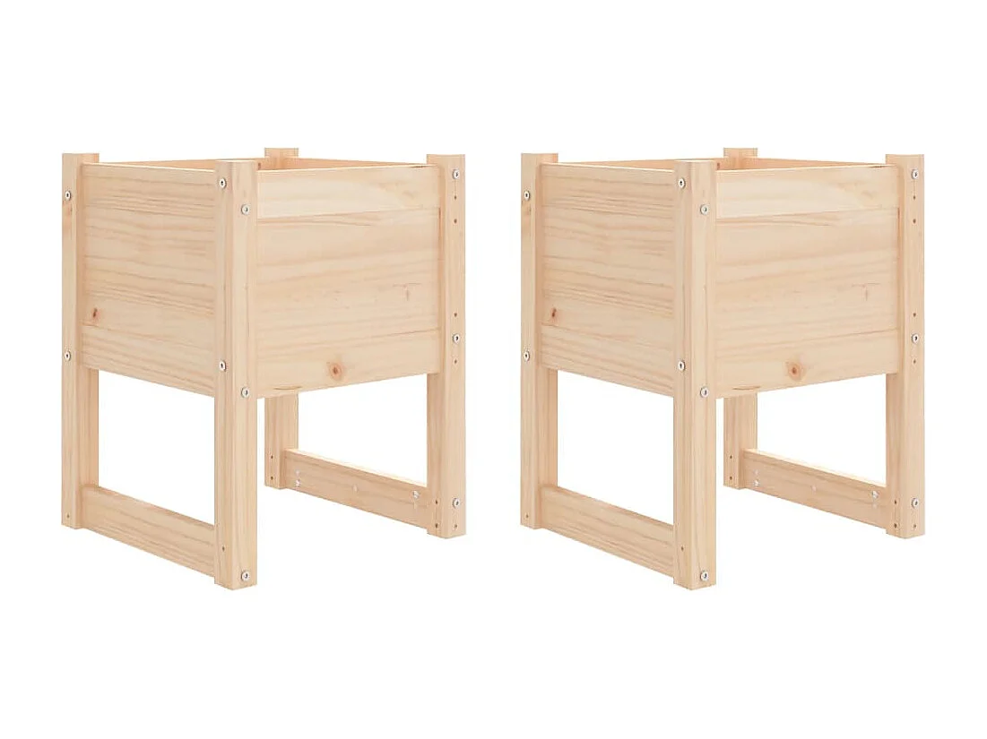 Jardinières 2 pièces 40x40x52,5 cm Bois massif de pin