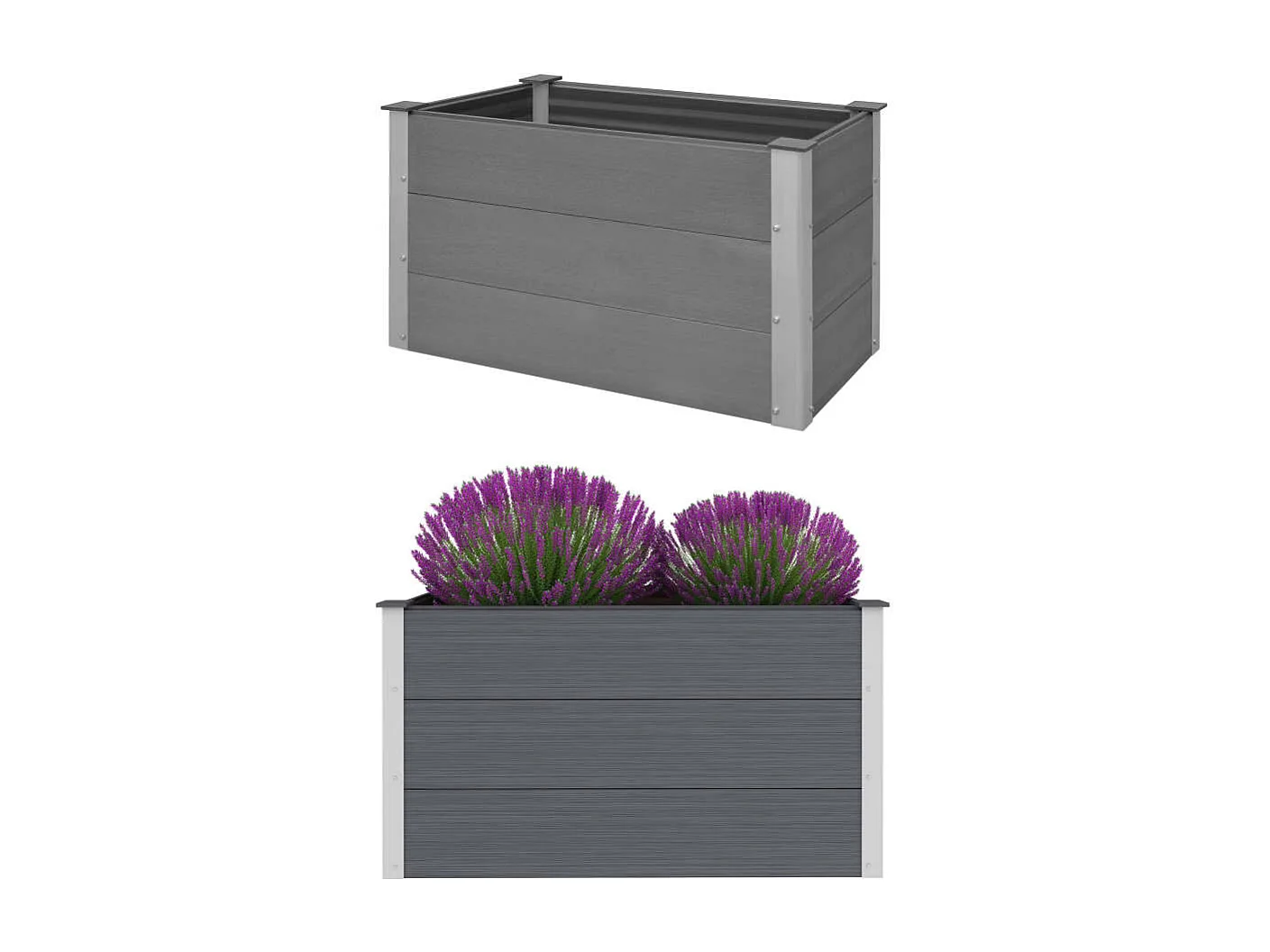 Lit surélevé de jardin WPC 100 x 50 x 54 cm Gris