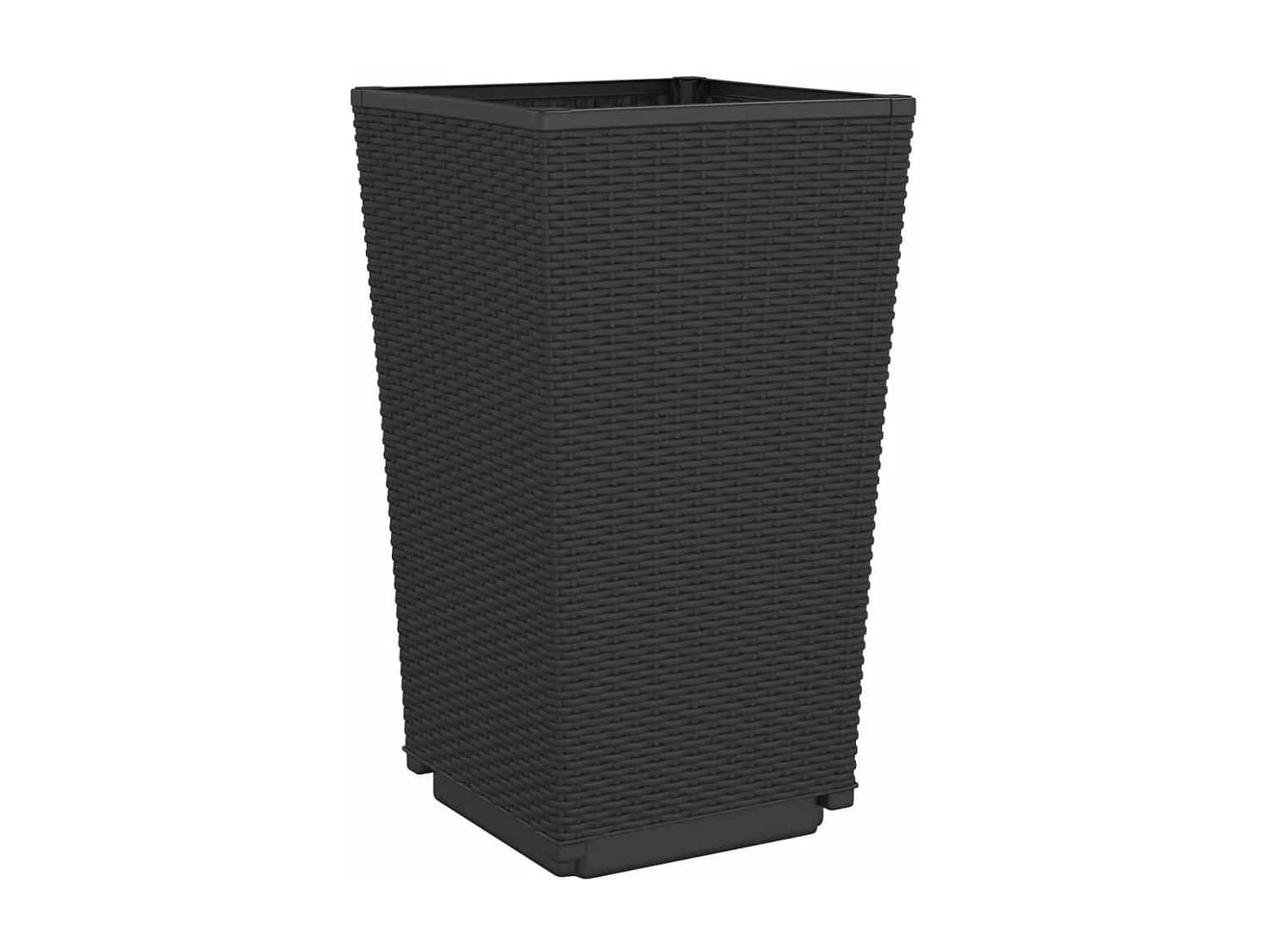 Vasos/floreiras 2 peças 32,5x32,5x57 cm PP preto