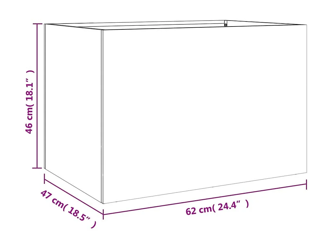 Jardinera de acero laminado en frío blanco 62x47x46 cm