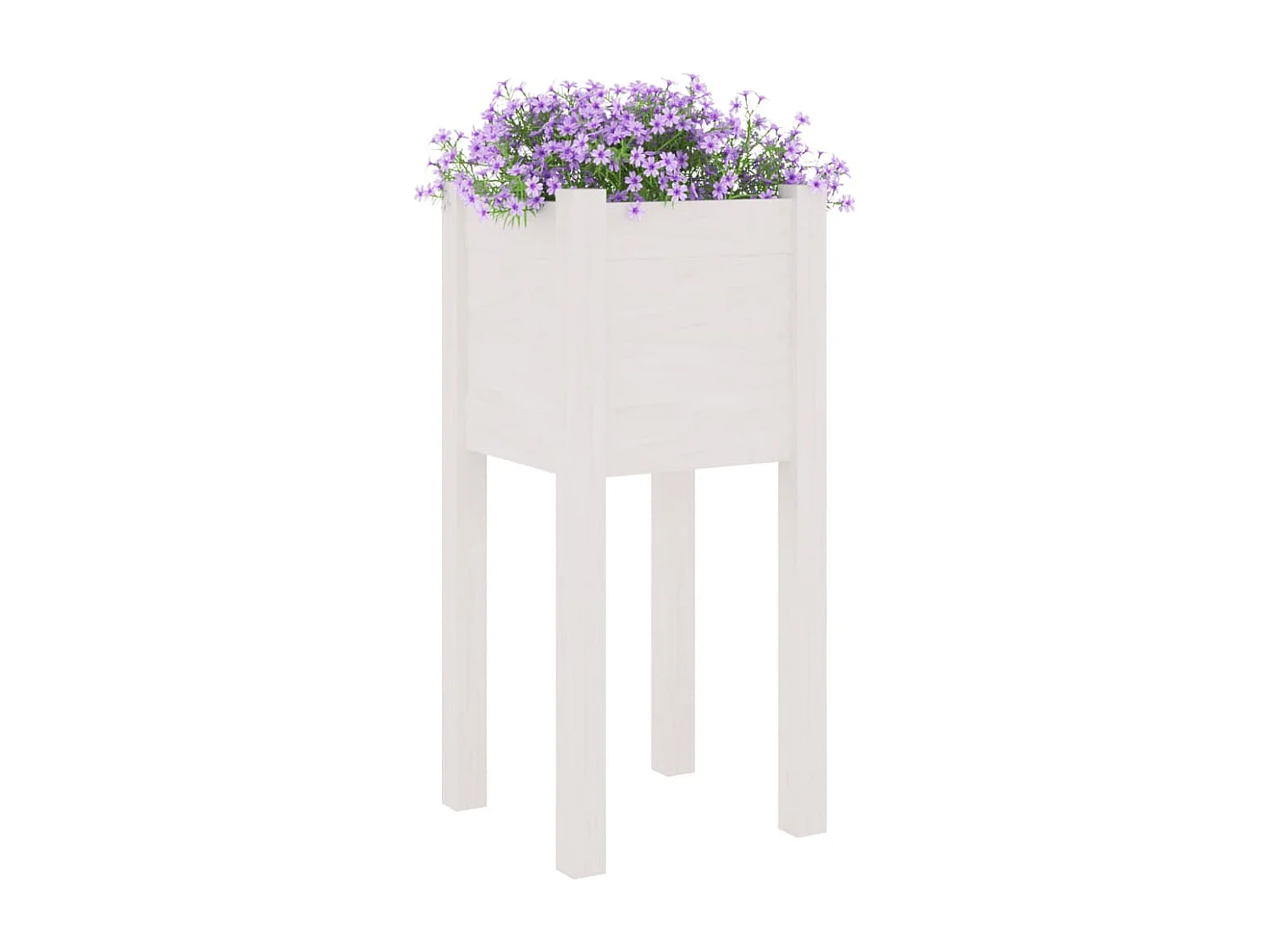 Vasos/floreiras de jardim 2 peças 31x31x70 cm pinho maciço branco